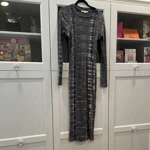 Young Fabulous & Broke Tie-Dye Long Sleeve ribbed Dress Large